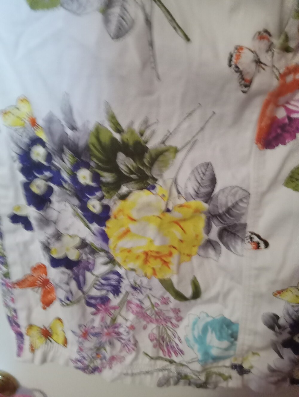 Women's Size 16 White Floral Butterfly Graphic Print Skirt - Picture 4 of 6